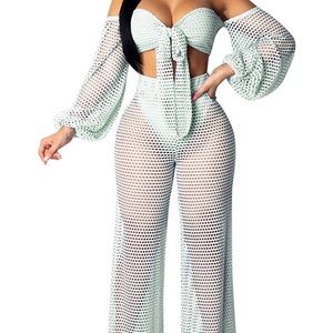 Two piece swim suit cover up